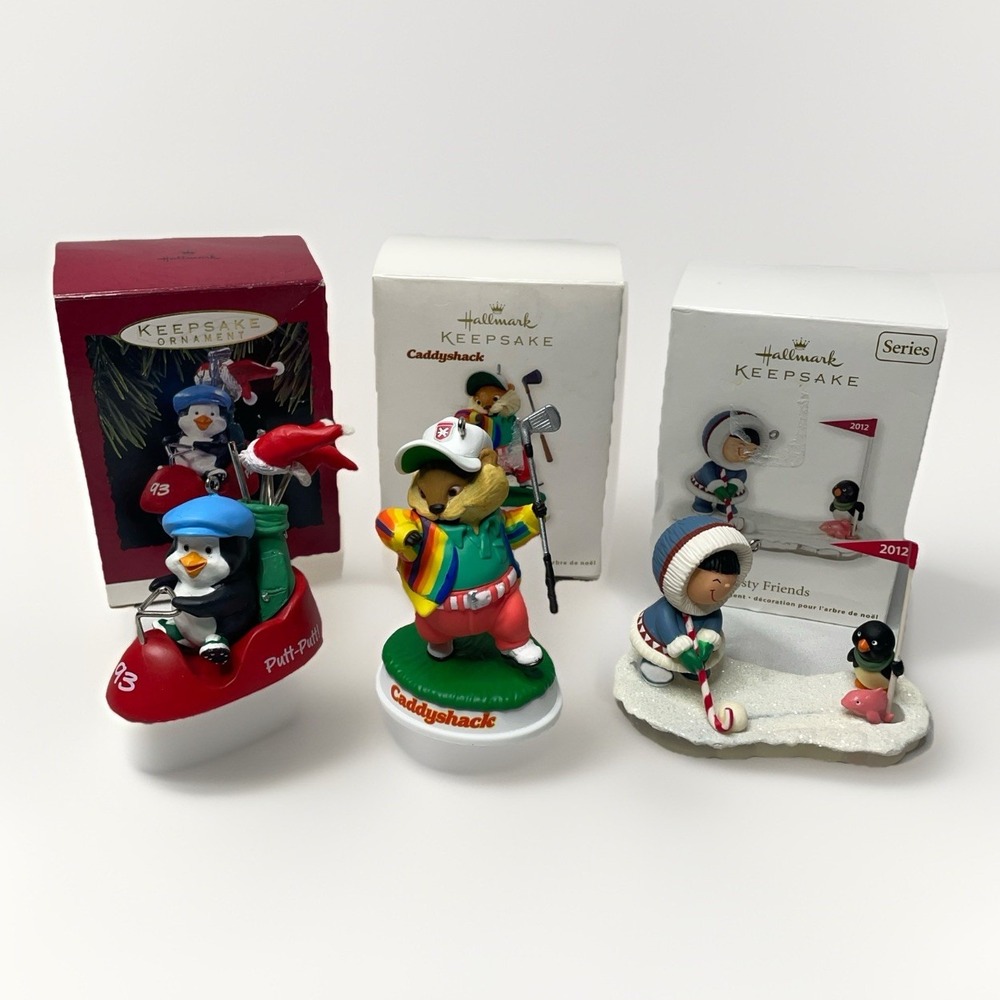 Hallmark Keepsake Golf Gopher Putt Caddyshack Frosty Christmas Tree Ornament Lot